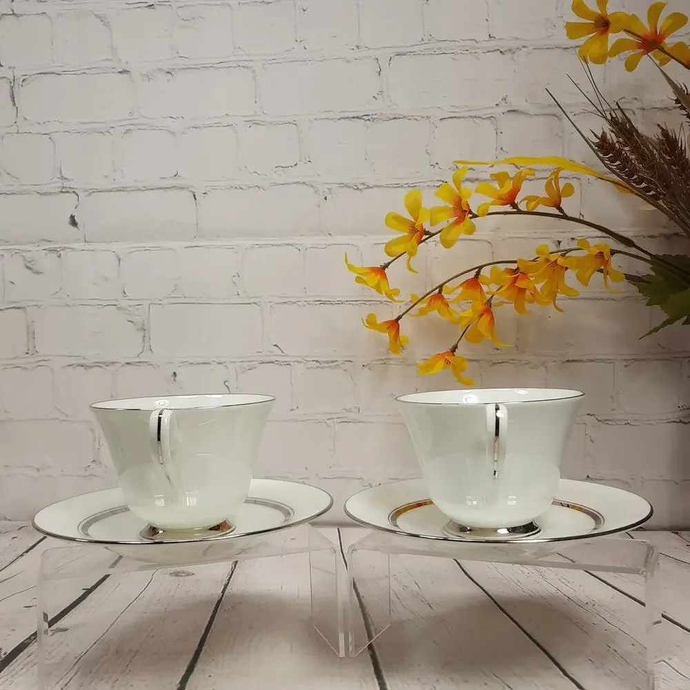 Oxford Bone China Lexington Pattern 2 Teacup and Saucer Sets Vintage (B)